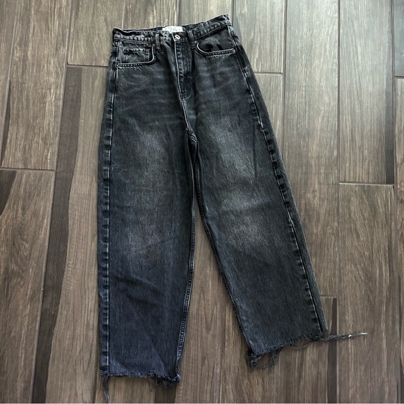 Free People Frank Dad Straight Leg Jeans in Inky Black Sz 26 - Picture 2 of 6